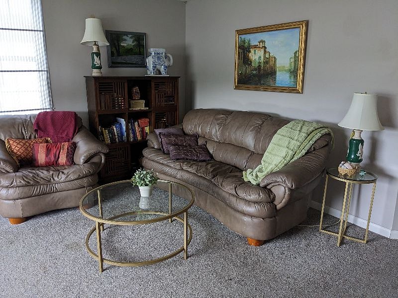 Super comfy couch and arm chair.