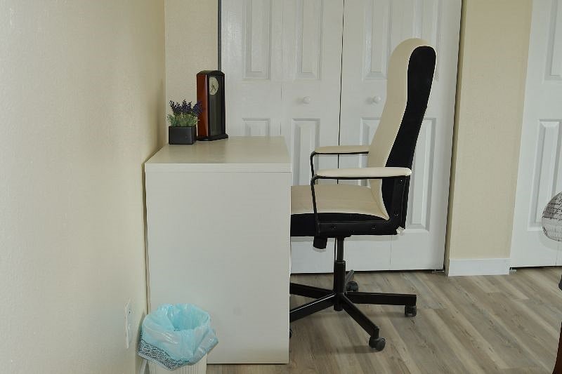 Workspace with a desk and a chair