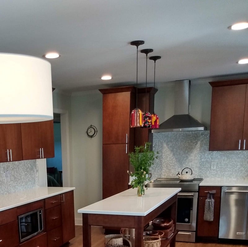 Kitchen with induction cooktop