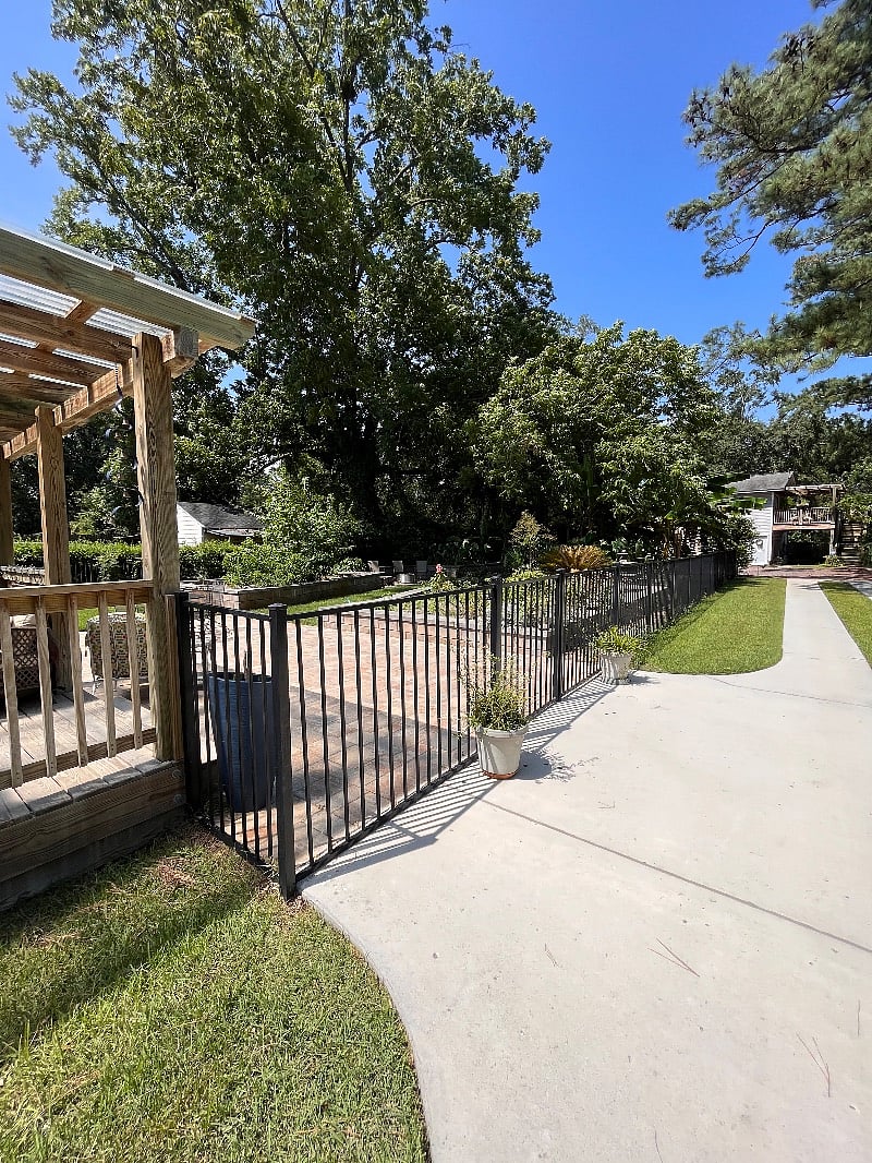 Fenced backyard