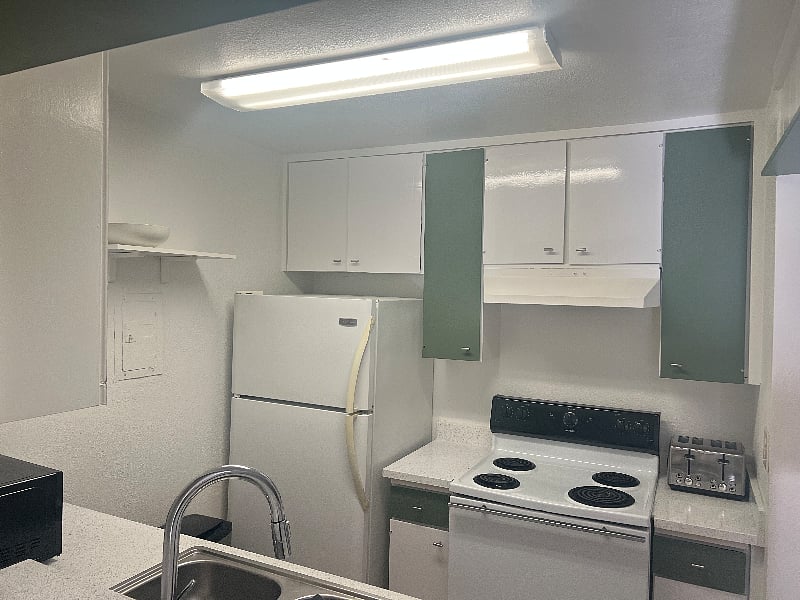 Updated modern kitchen, easy to maintain and clean.