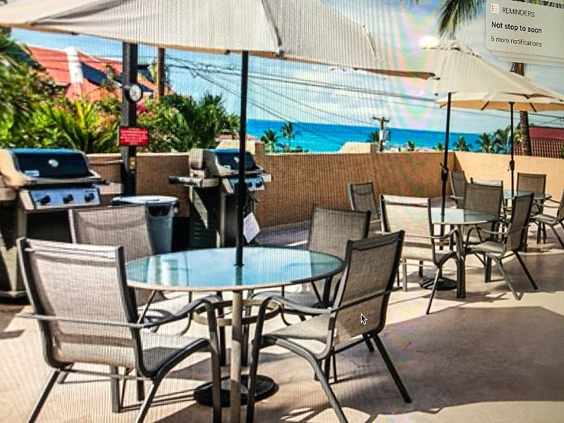 Outdoor pool and bbq area