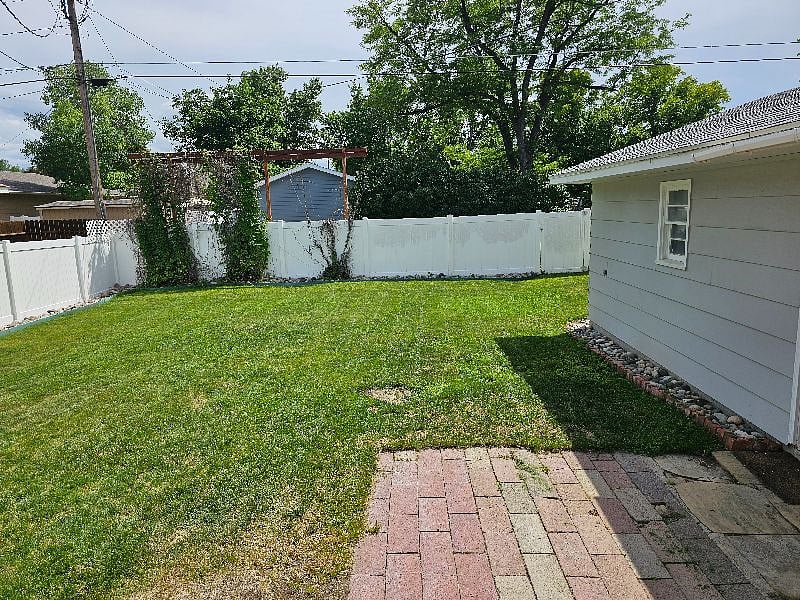 Fenced back yard