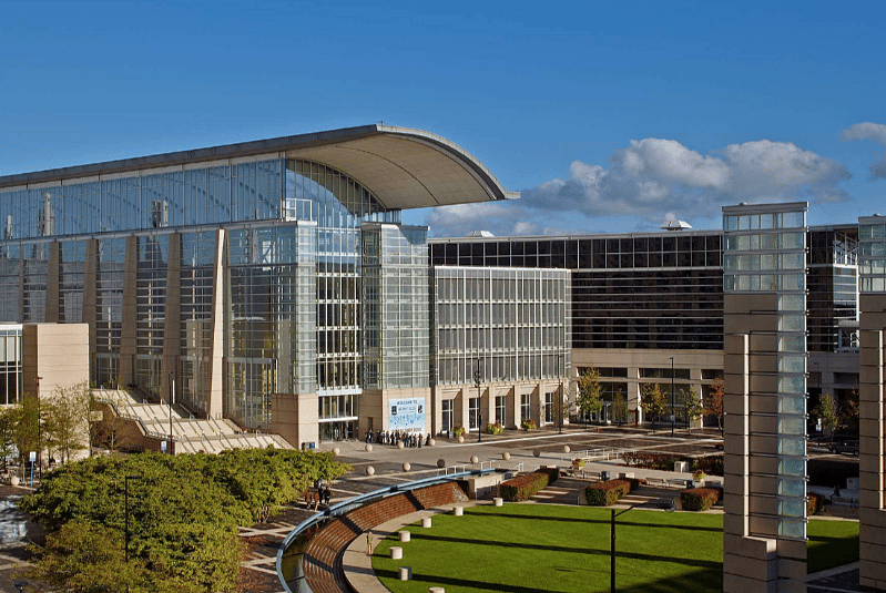 McCormick Place Convention Center. 0.5 miles (5 blocks) south of the condo. A 10-15 minute walk. You can enter the Marriott hotel and take the indoor pedestrian bridge to stay clear of the weather.