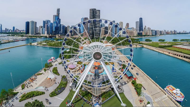 Navy Pier. 3 miles north east of the condo. A 1 hour walk up the lake front path passing Museum Row or a 12 minute Uber.