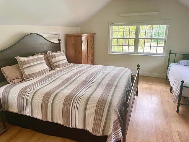 Master bedroom on 2nd level with extra twin bed.