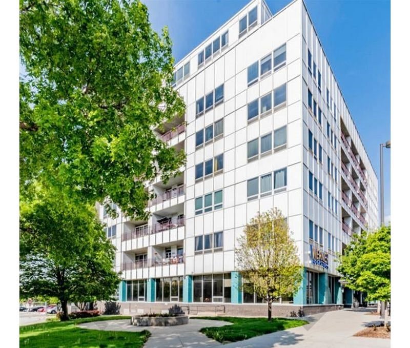 Historic building with Mid-Century vibe inside and out!