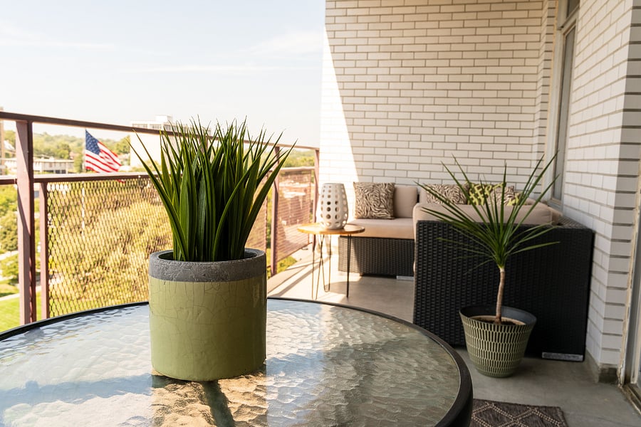 Huge balcony overlooking Turner Park and Midtown Crossing!
