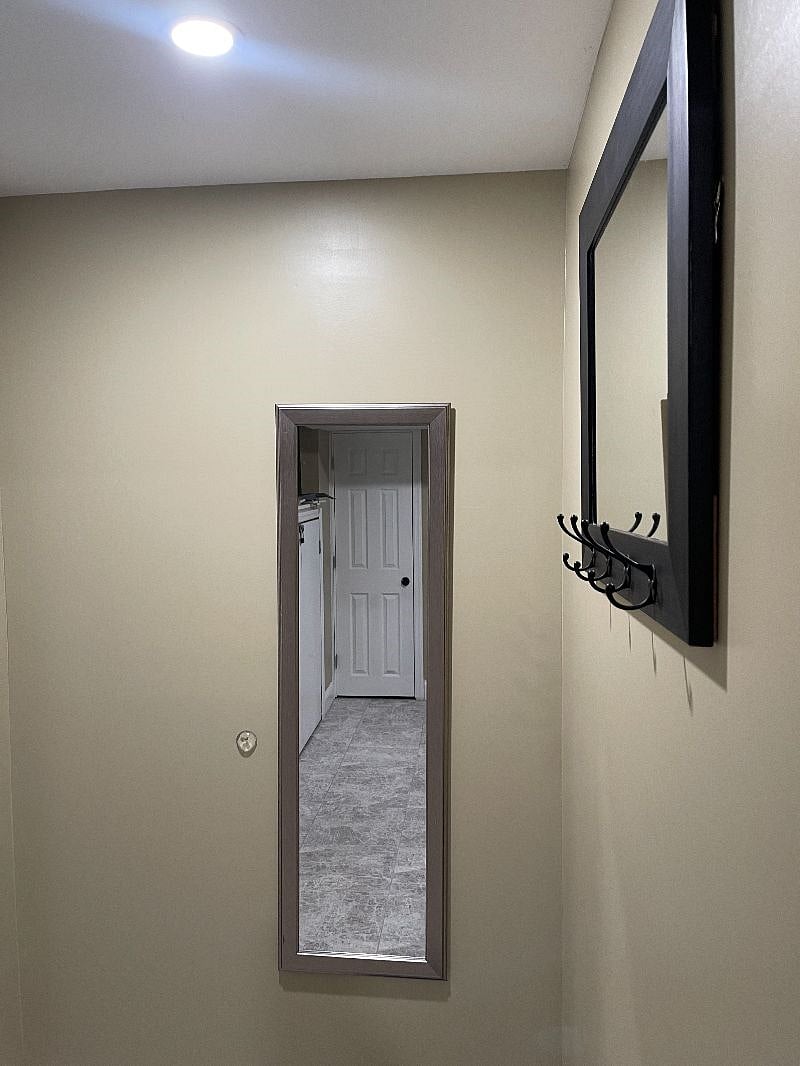 A full size mirror is provided for your convenience