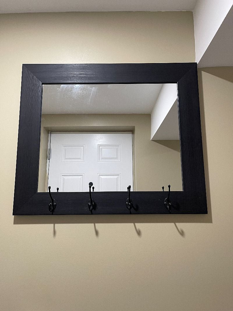 A coat hanger is provided for your convenience