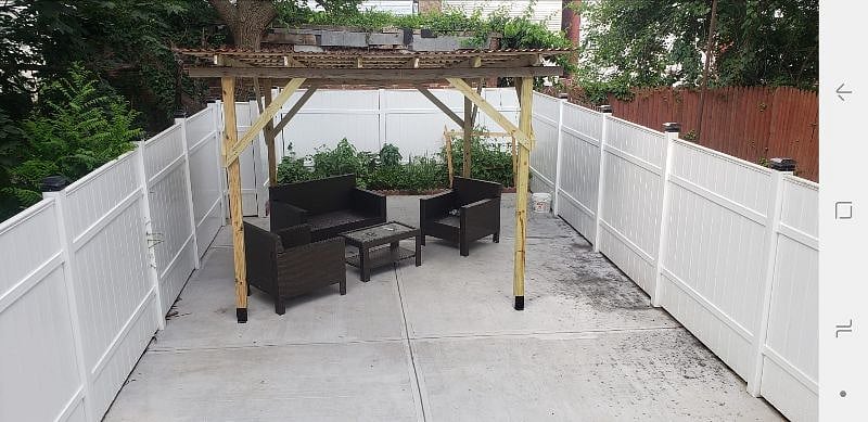 Private backyard patio retreat.