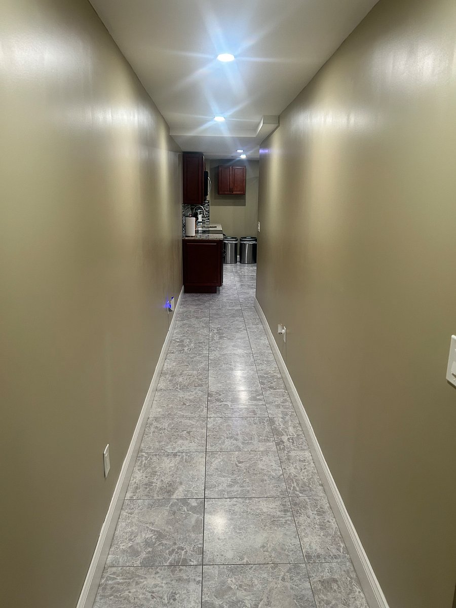 Hallway between living room and kitchen