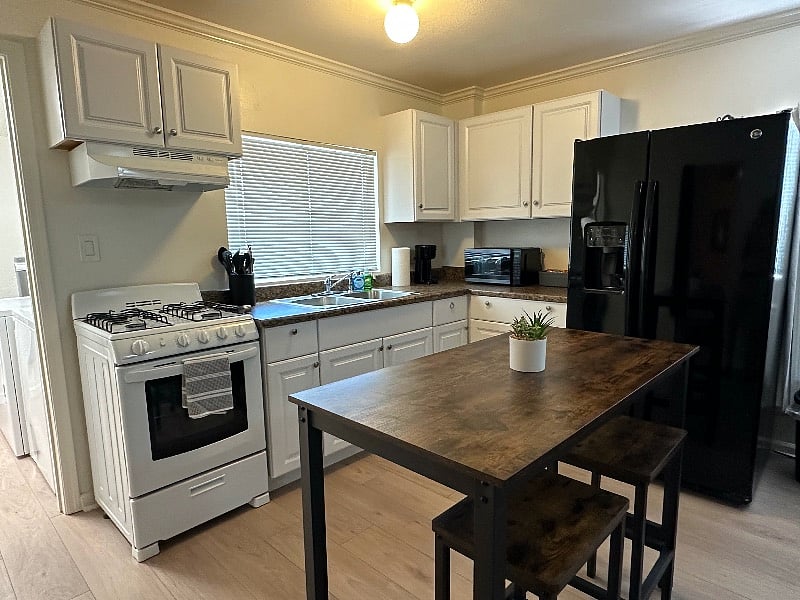 Well-stocked kitchen - full size refrigerator