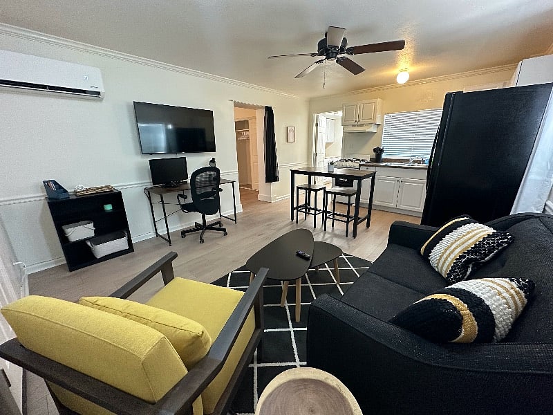Living and kitchen area