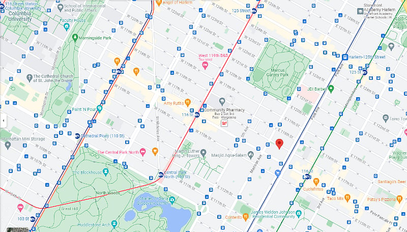 Walkable to rich-dense amenities such as delis, restaurants, parks, etc. MTA stations all along 116th St and busses on almost every corner.