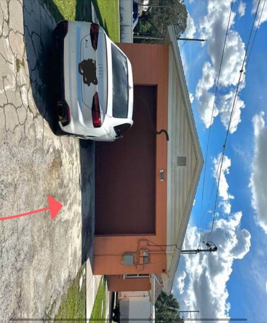 Parking lot, your parking spot will be on the right side