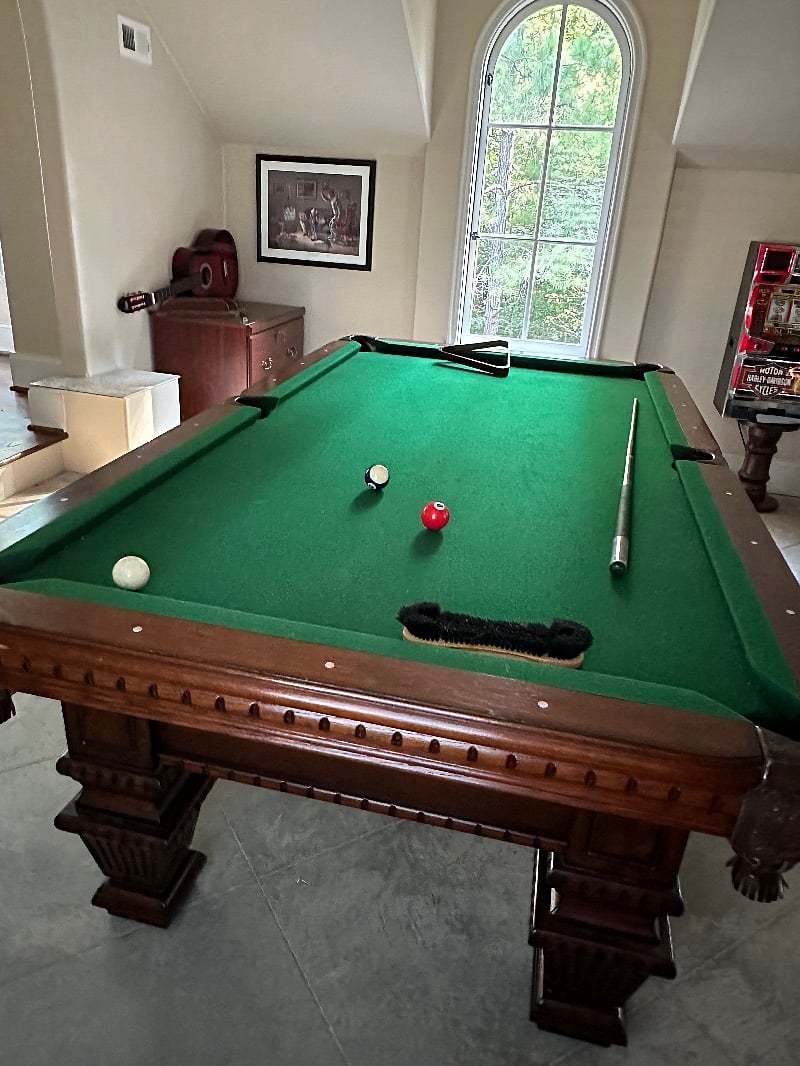 A full sized slate billiards table is available (for adults only, please, to preserve the felt)