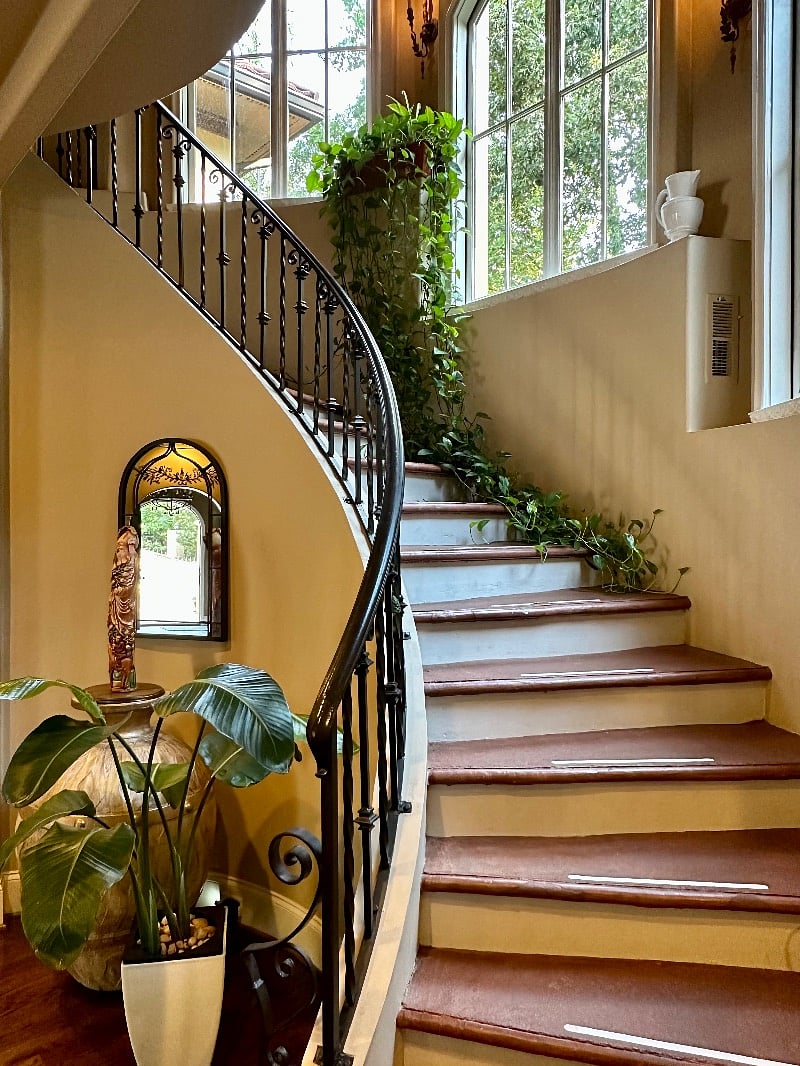 Your apartment area is at the top of this spiral staircase. 