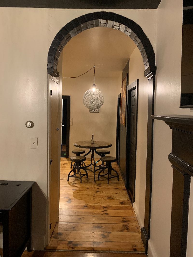 Kitchen table, view from living room.