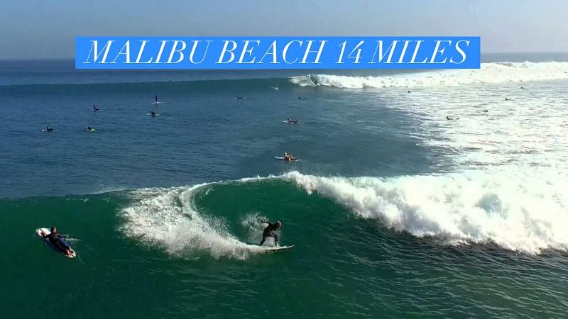 Malibu 14 miles. Take 101 west to Kanan Dune Road. Hike in Solstice Canyon, lunch at the pier or download Malibu Beach app for all local access locations along PCH. 