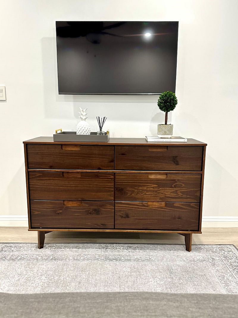 Bedroom.  Dresser and Smart TV.
