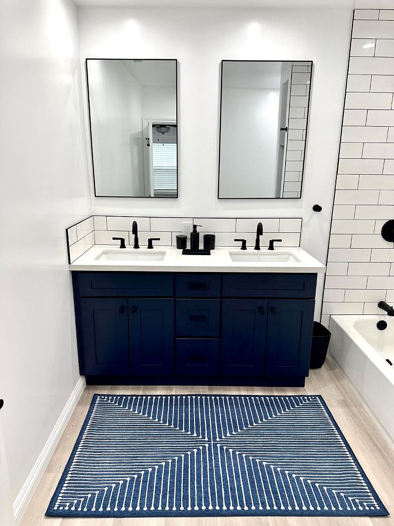 Separate bathroom. Double sink.