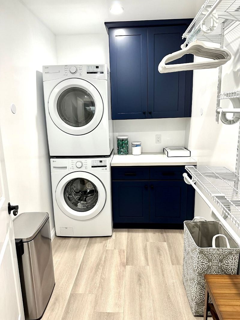 Separate Walk in Closet and laundry area.  Built in cabinets for extra storage. 