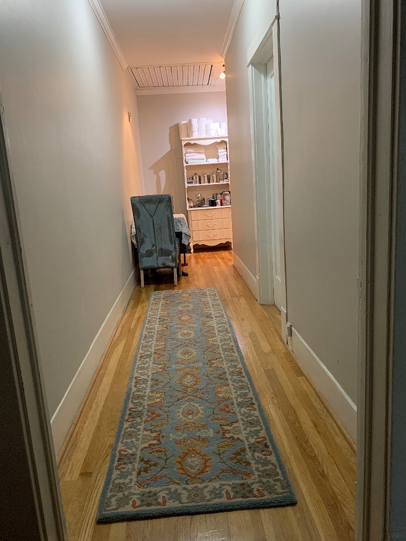 This apartment has two 20 ft. hallways. 