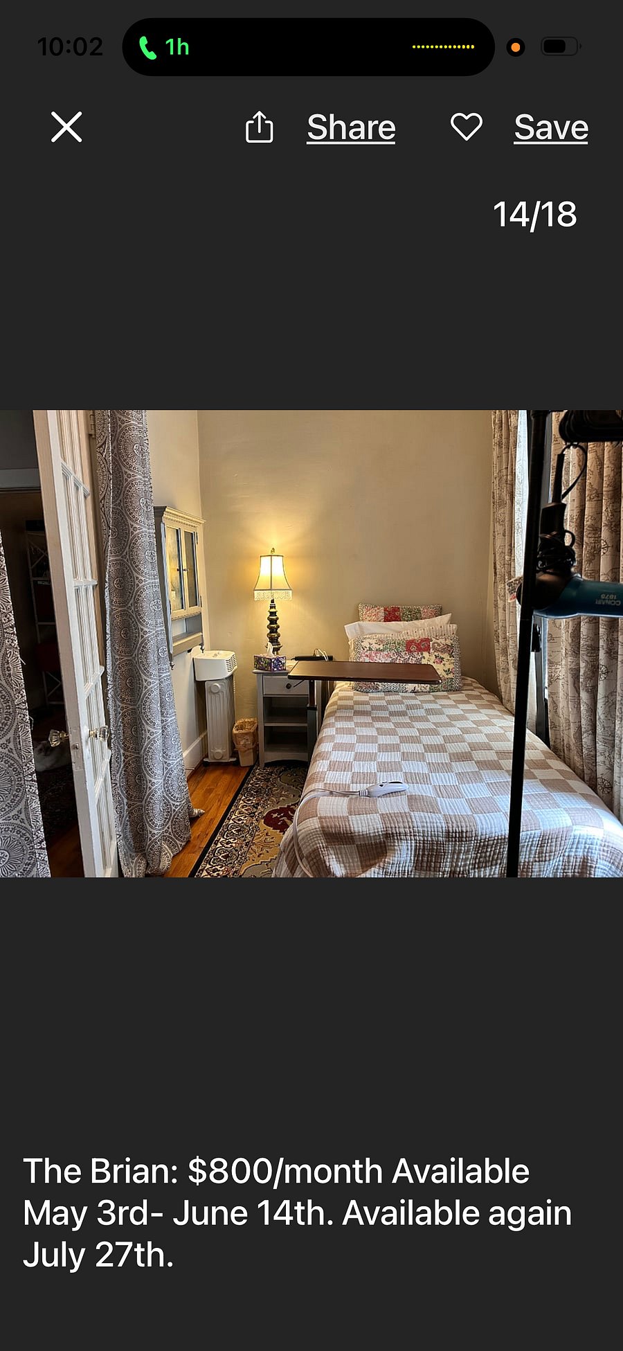 The Brian: $800/month