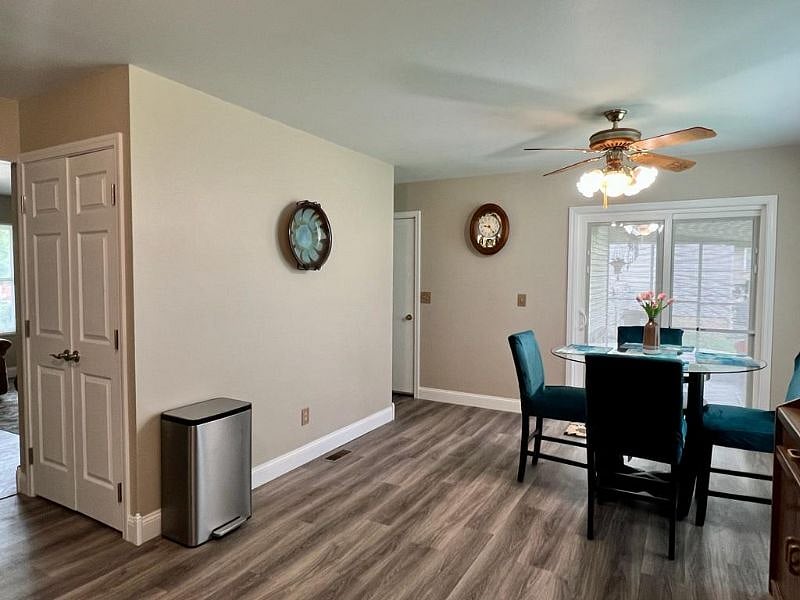 Dining room and kitchen