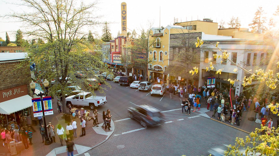 Downtown Bend - about 5 miles from our house.