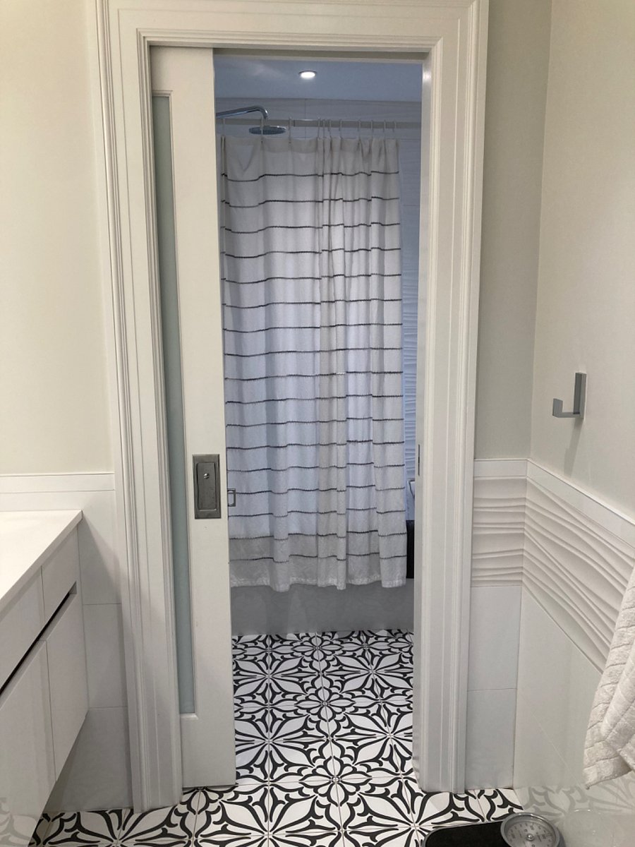 Laundry outside of this bathroom. Shared with 1-2 others. 