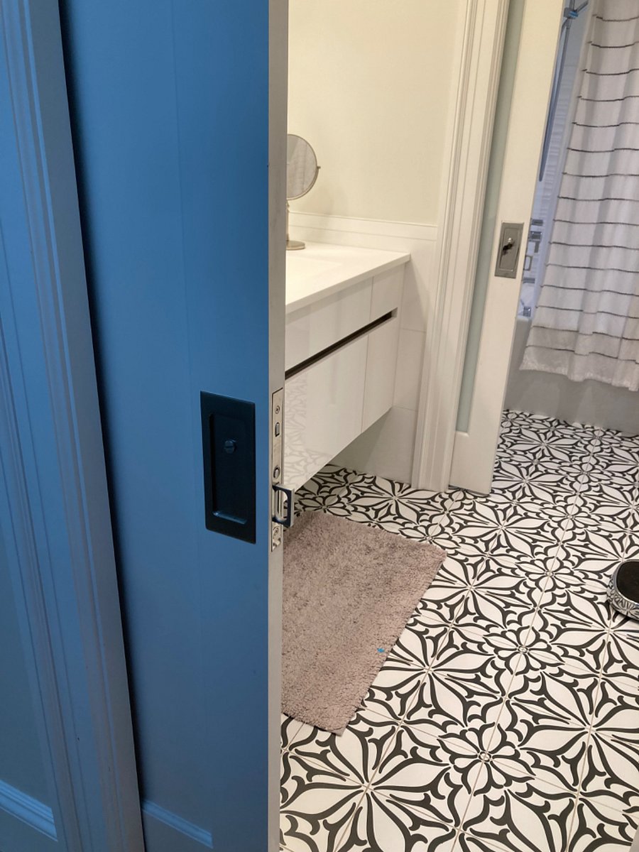  Bathroom shared with only two tenants in plush bedroom (green headboard room and beige bedspread room)