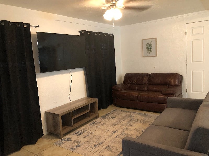 Gray couch turns into bed