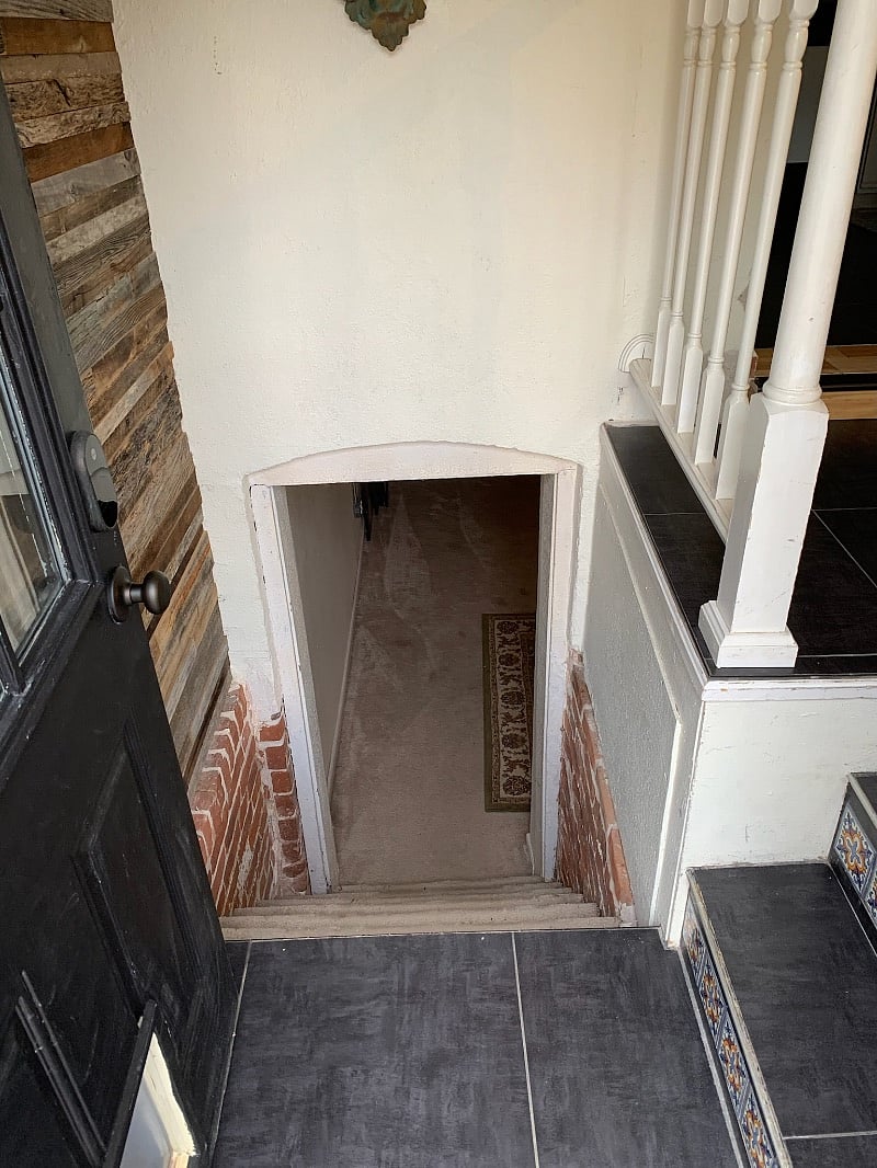 Downstairs to the laundry room/basement.