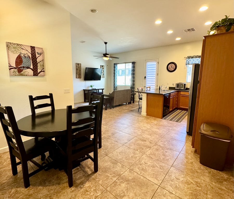 Large dining table.
