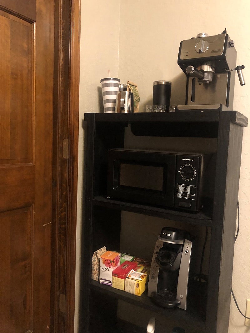 Drink bar with Kurig--Microwave.