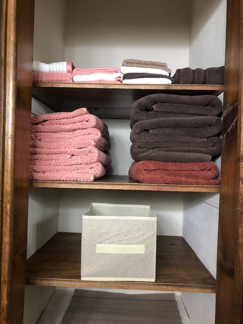 Deep linen closet.