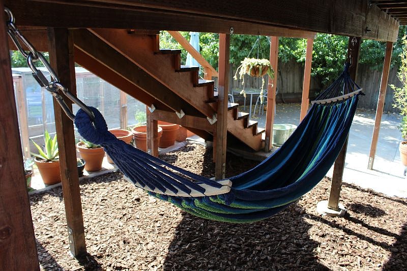 Feel free to enjoy the hammock right outside the window!