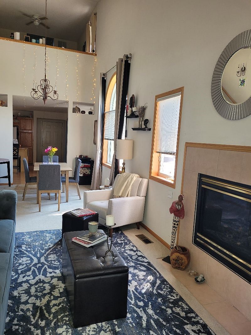 Cozy living room with fireplace
