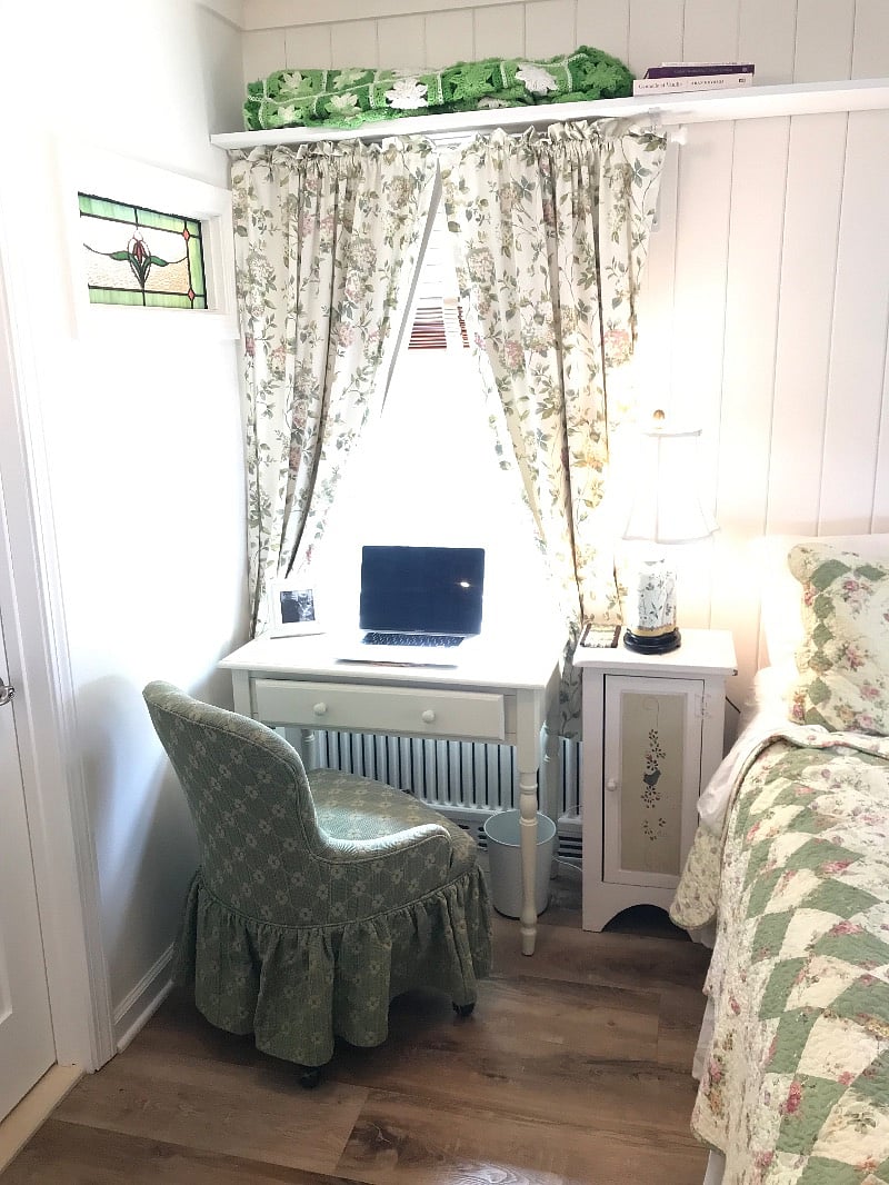 work station facing private garden
