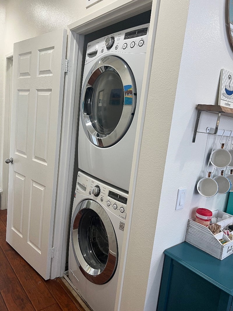 Washer and dryer in hallway closet