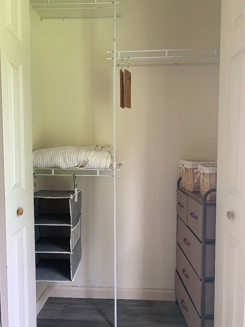 Closet with small dresser