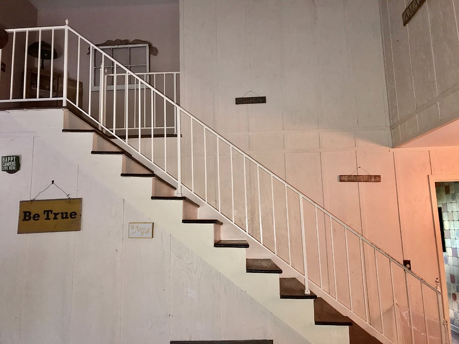 Stairs up to guest rooms!