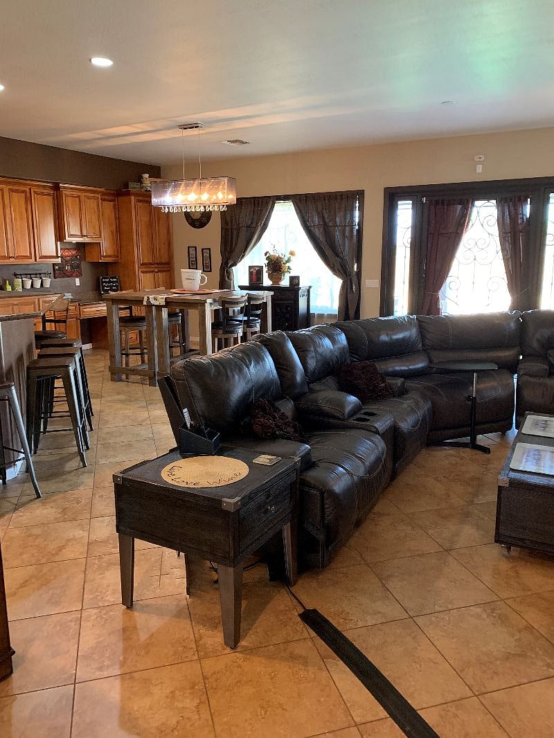 Living, dining and kitchen