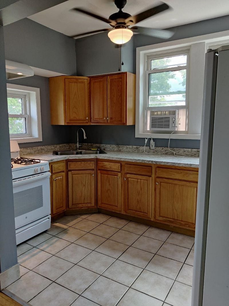Second floor apartment kitchen. 