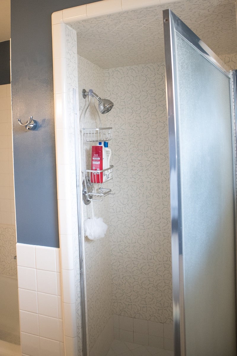 shower next to tub