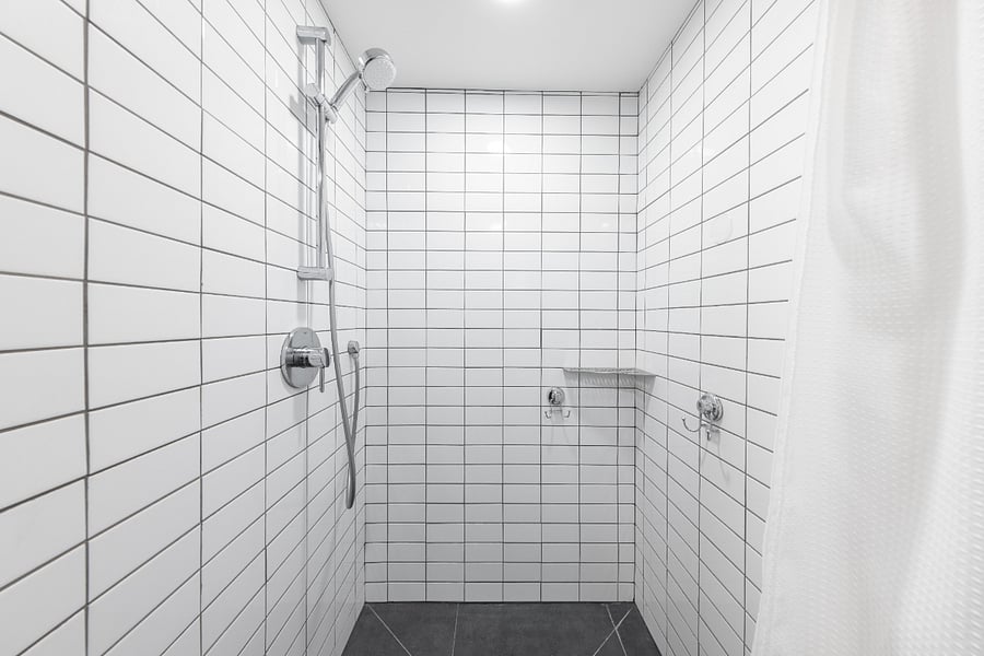 Comfortable size walk-in shower.