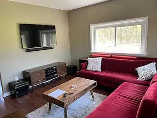 Living Room, TV with Sound Bar, Couch