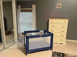 Pack and Play in Master Bedroom